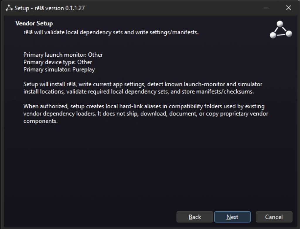 Vendor setup page