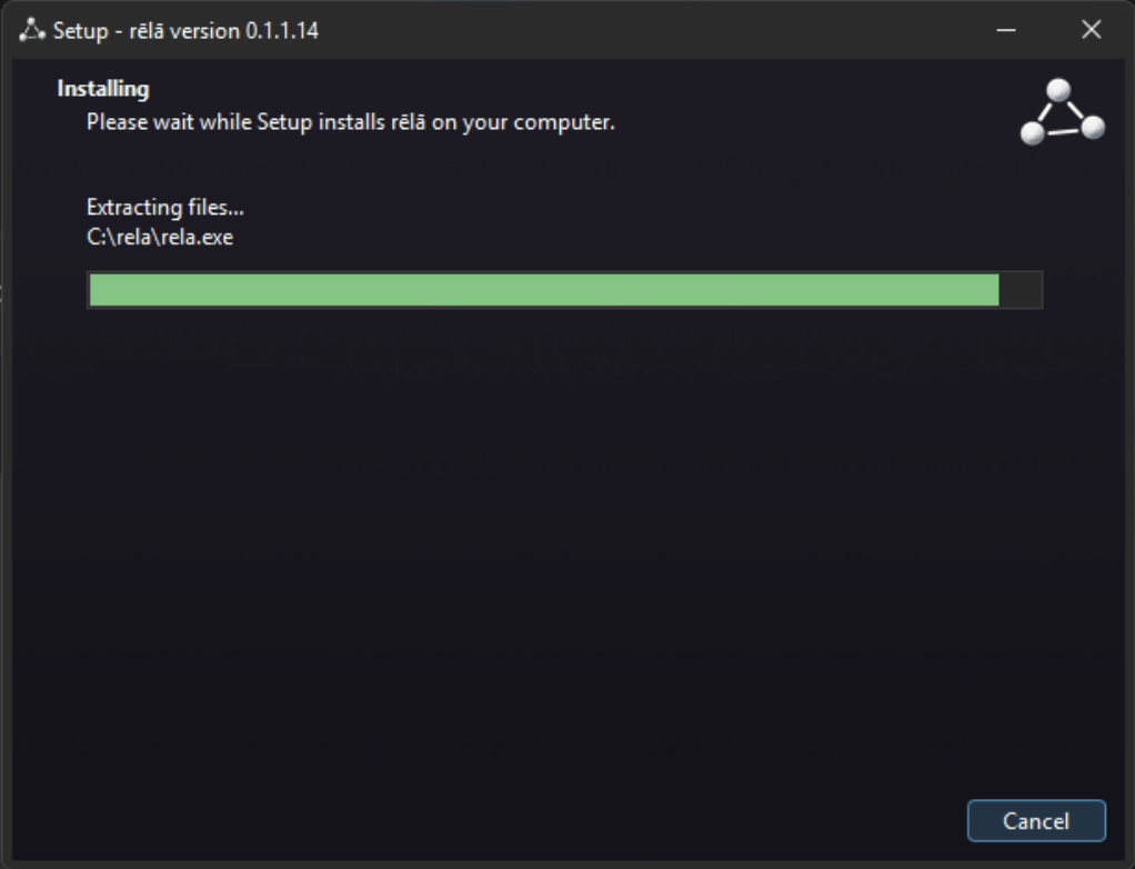 Installation progress page