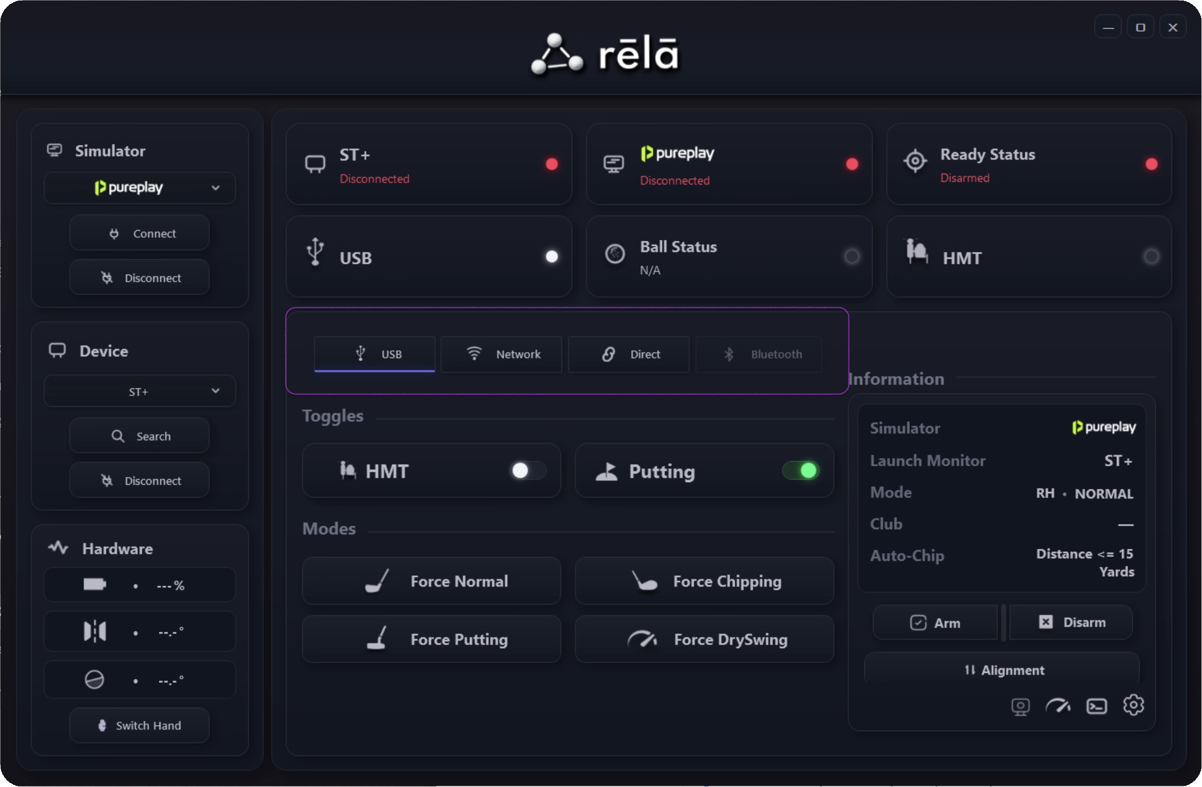 Connection type selection